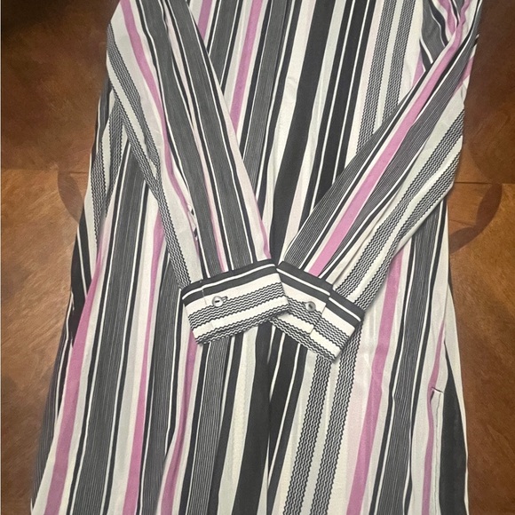 Chico's Travelers Striped semi-sheer tunic, Medium - Picture 1 of 2